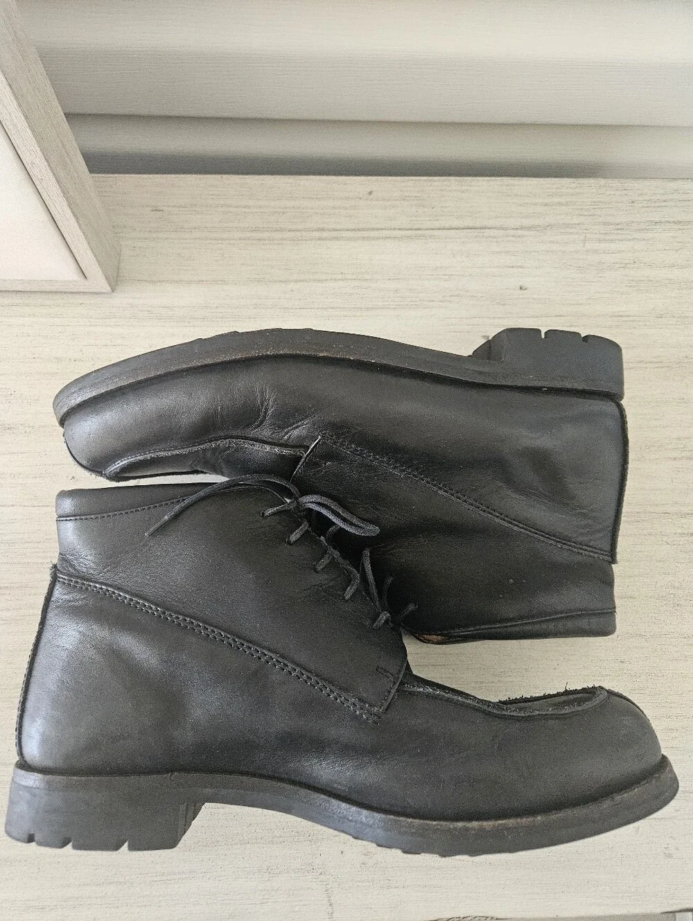 Cole Haan Men's SZ 12 Black Ankle Boot Lug Sole Formal Chukka Profile